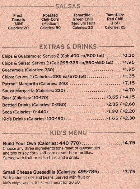 Chipotle Mexican Grill, South Lake Union, Seattle graphic regarding Chipotle Menu Printable titled Chipotle Mexican Grill, South Lake Union, Seattle